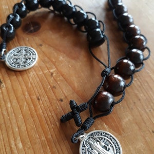 St. Benedict Wooden Pocket Rosaries/Sacrifice Beads/Good Deed Beads image 2