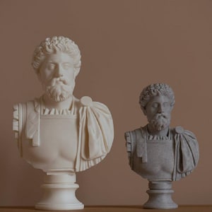 Marcus Aurelius 25cm Bust 3D Printed Roman Statue White Home Decor Gift