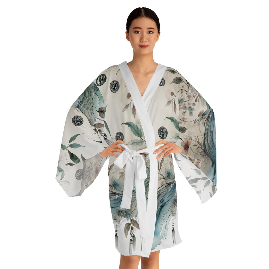 Candle Robe Kimono Robe, Lotus Sage Jasmine Water Meditation Candles, Spa Bathrobe ...