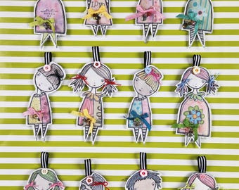 Cloth Doll Ornaments