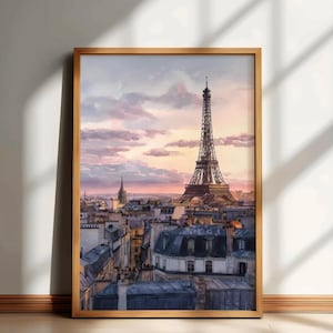 Eiffel Tower Travel Print, Paris Cityscape Wall Art, France Watercolor Poster, France Painting, Eiffel Tower Paris Home Decor Artwork, Gift