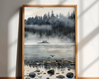 バンクーバー カナダ ウォールアート 都市景観 水彩画 デジタル印刷