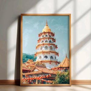 Penang Travel Print, Malaysia Cityscape Wall Art, Malaysia Watercolor Poster, Malaysia Painting, Penang Home Decor Artwork, Travelers Gift