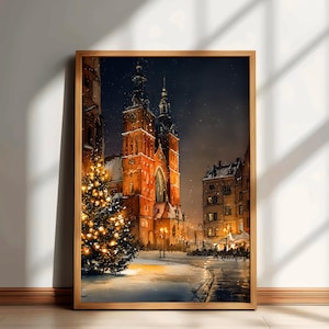 クラクフ旅行プリント、ポーランドの都市景観ウォールアート、ポーランドの水彩画ポスター、ポーランドの絵画、クラクフのホームデコレーションアートワーク、旅行者へのギフト