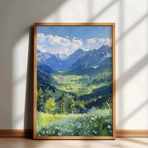 Tirol Travel Print, Austria Landscape Wall Art, Austria Watercolor Poster, Austria Painting, Tirol Home Decor Artwork, Gift for Travelers