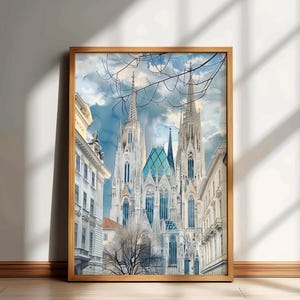 St. Stephen&#39;s Cathedral Travel Print, Austria Cityscape Wall Art, Austria Watercolor Poster, Austrian Painting, Vienna Home Decor Artwork