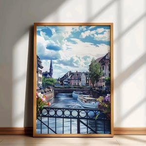 Straßburg Reise-Druck, Frankreich Stadtansicht, Wandbild, Frankreich Aquarell Poster, Straßburg-Dekoration, Geschenk der Reisenden
