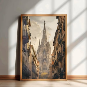 Sagrada Familia Travel Print, Spain Cityscape Wall Art, Spain Watercolor Poster, Spain Painting, Barcelona Home Decor Artwork, Travel Gift
