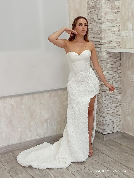 slim fit dress slacks Beaded Fit-Flare Wedding Dress – Bridal and Formal