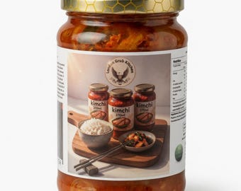 Kimchi vegano 370 ml / Cavolo fermentato artigianale in stile coreano / Piccante, crudo, prodotto in piccole quantità nel Regno Unito