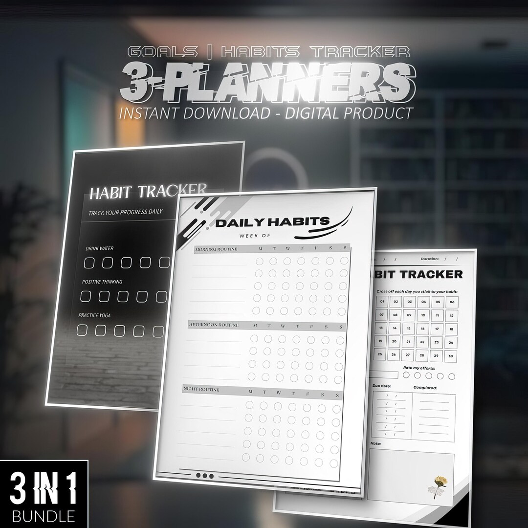 Minimalist Habit Tracker Printable: Daily Routine Planner (PDF Download ...