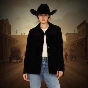 Suede Leather Fringe Blazer: Western Cowgirl Hippie Coat