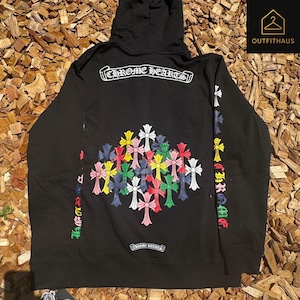 Colorful Gothic Cross Pullover Hoodie Streetwear Aesthetic Unisex Hoodie
