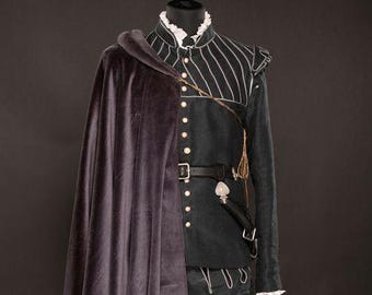 Medieval Renaissance Doublet with Cape for Men | Tudor Elizabethan Costume | Historical Reenactment Outfit | Theater & Cosplay Suit