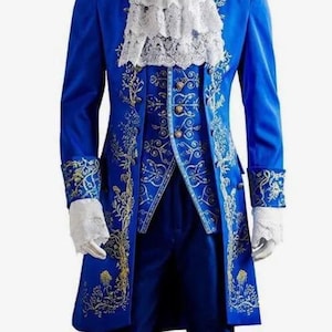 18th Century Rococo Period Blue Men Costume Suit 1700s Historical Theatre, Balls Cosplay and Gala Event French nobleman Venetian Renaissance