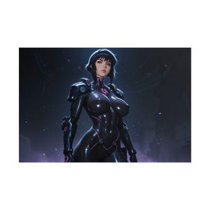 Motoko Kusanagi Poster, Ghost in the Shell Wall Art Print, Cyberpunk Anime Girl Decor, Waifu Room Gift, Sci-Fi Heroine Artwork