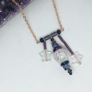 STARSEED Collection Celestial Necklace - Rose Gold Tone Metal - Unique & Handmade #Fabulous !