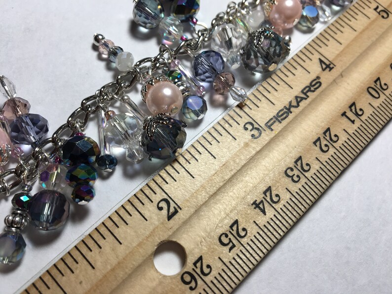 Pale Pastels Dangles Crystal Beads Bracelet & Earrings SET OOAK image 5