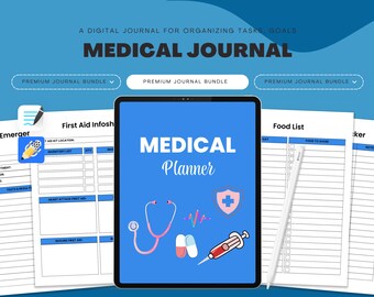 Digital Medical Planner Template | Healthcare Planner | Health Planner | Medication Tracker | Medical Binder | Canva Wellness Template Kit