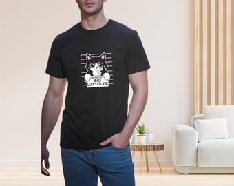 Funny Cat Mugshot Shirt | Bad Cattitude T-Shirt | Sarcastic Cat Lover Gift |Cat Tee | Cat Mom Dad Present | Cute Kitten Pun