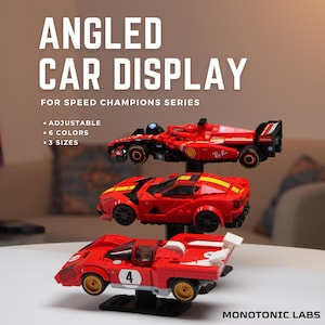 Angled Stand for LEGO Speed Champions & F1  • Adjustable • 3 Sizes • 6 Colors • Premium Quality • Eco-Friendly Materials