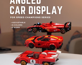 Soporte de exhibición en ángulo ajustable para LEGO Speed Champions • 3 tamaños