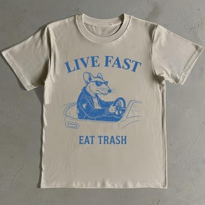 Live Fast Eat Trash Shirt - Rat Meme Shirt - Funny Rat T-Shirt - Animal Lover Gift