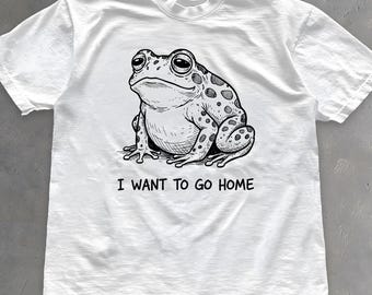 I Want to Go Home Shirt - Funny Frog T-Shirt - Unisex Cotton Tee