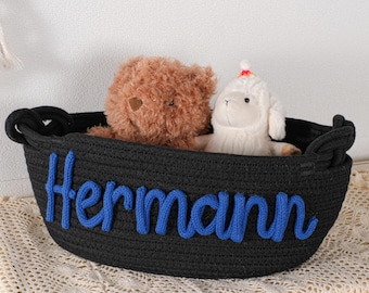 Op maat gemaakte mand babynaam – gepersonaliseerd cadeau voor opberger voor baby's
