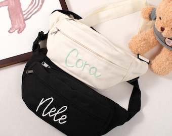 Personalisierte bestickte Canvas Bauchtasche: Benutzerdefinierte Reise-Gürteltasche