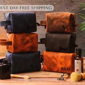 Groomsmen Gifts Personalized, Mens Leather Toiletry Bag, Groomsmen Proposal Gifts Box, Wedding Gift, Groomsman Best Man Gift, Wedding Favors
