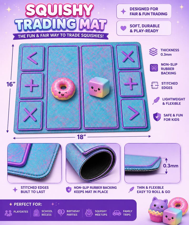 Squishy Trading Mat – Pink Splatter 18x16 Fidget Trading Board - Etsy