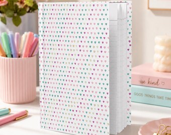 Pastel Heart Hardcover Journal, Lined Notebook, 5.75 x 8