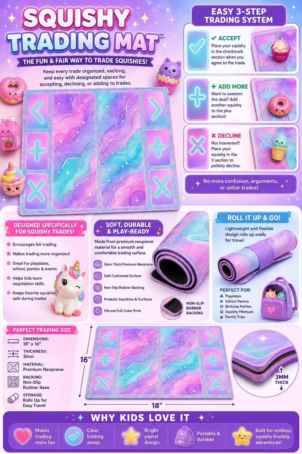 Squishy Trading Mat for Kids | Fidget Toy Trading Board | Squishies ...
