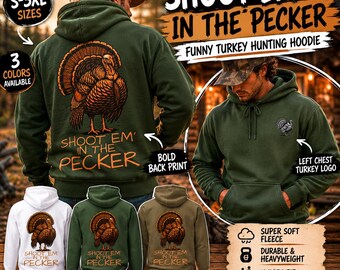 Funny Turkey Hunting Hoodie Rustic Graphic, Outdoorsman Gift
