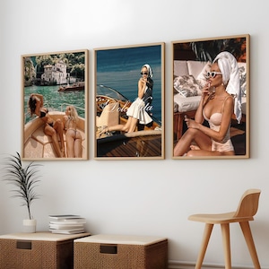 Dolce Vita Set of 3 Posters | Old Money Luxury Vintage Aesthetic Wall Art | Rich Lifestyle Fashion Digital Print | Summer Trendy Hypebeast