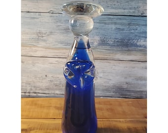 Vintage Murano Cobalt  Blue Glass Angel Unique Art Decorative Home Accent