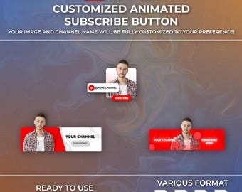Animazione personalizzata del pulsante Iscriviti a YouTube: sovrapposizione video (MP4, MOV, PNG)