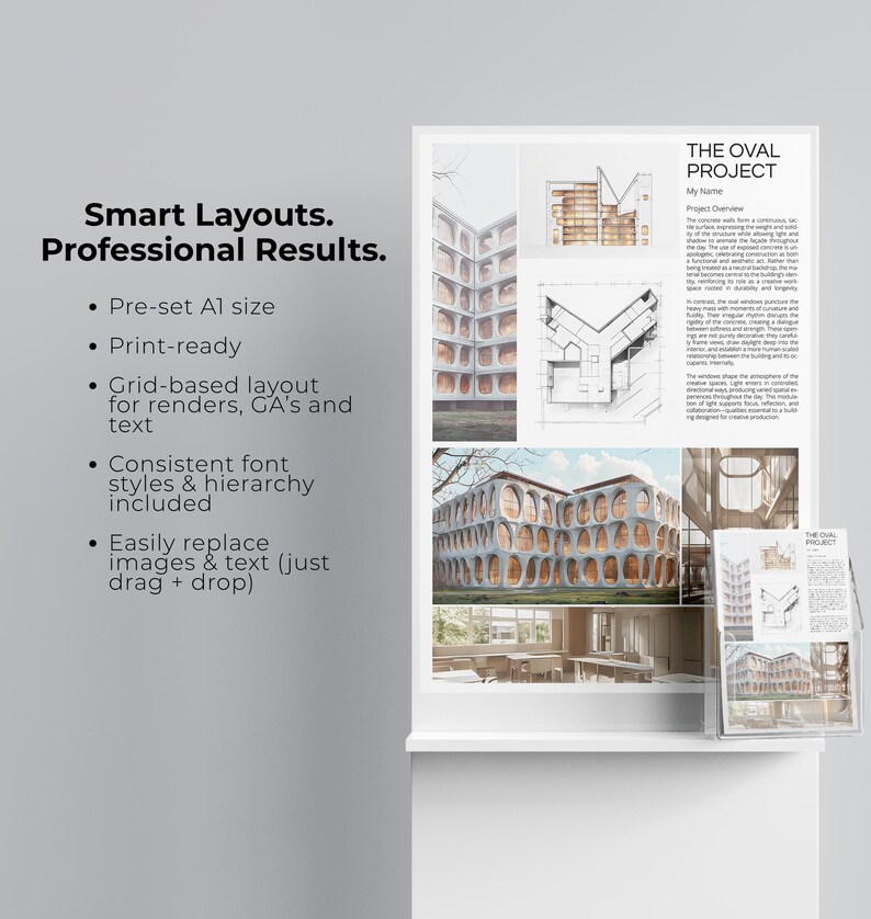 Editable A1 Architecture Presentation Board Template | Indesign ...