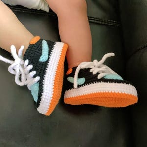 Crochet Sneakers Baby Booties – Handmade Baby Shower Gift for Boy or Girl First Birthday