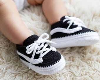 Crochet Baby Sneaker Booties – Hand Knitted Infant Shoes, Shower Gift