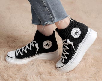 Handmade Crochet Sneaker Slippers – High Top Booties, Unisex Footwear