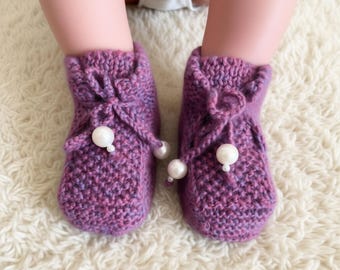 Cozy Handmade Wool Newborn Slipper Socks - Warm Knit Infant Baby Footwear