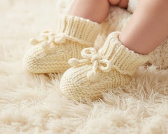 Handmade Wool Knit Newborn Booties – Crochet Style Baby Socks