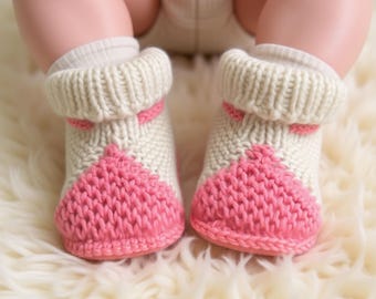 Knit Baby Wool Slippers Socks–  Crochet Look Cozy Winter Newborn Booties Shower Gifts