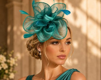 Tocado verde esmeralda para mujer – Sombrero para el Derby de Kentucky – Tocado para invitada a la boda en Royal Ascot