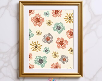 Polka Dot Flower Print, Abstract Floral Wall Art, Modern Home Decor, Whimsical Nursery Art, Unique Gift Idea