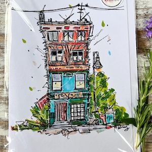 Blank Greeting Card – 47 Main Street | Brownstone House | Town of Whimzy Collection