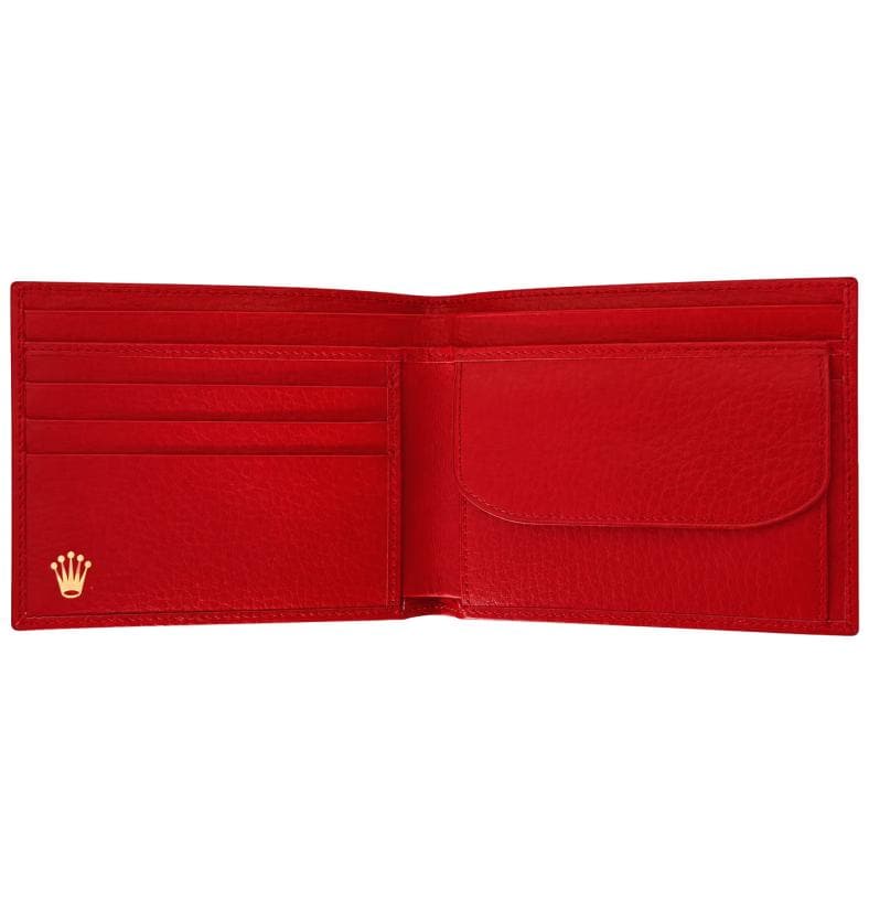ROLEX レッドレザーケース Authentic Rolex Red Leather Bi-fold Wallet 60.02.55 Rank S - Etsy