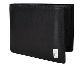 Vintage Dunhill Black Leather ID Passcase Wallet Bifold Credit